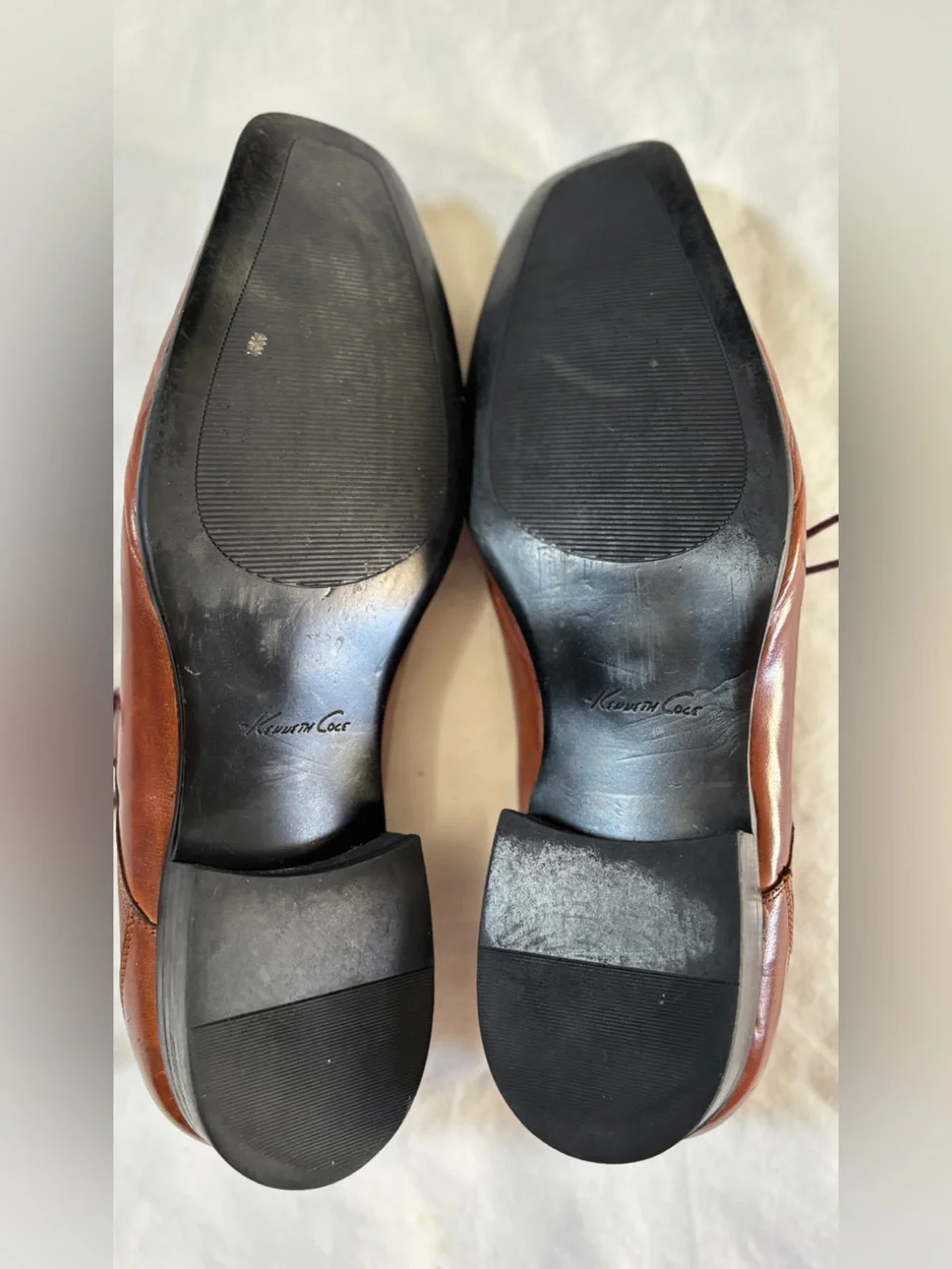 Kenneth Cole NY Brown Leather Square Toe Dress Shoes Men’s 11